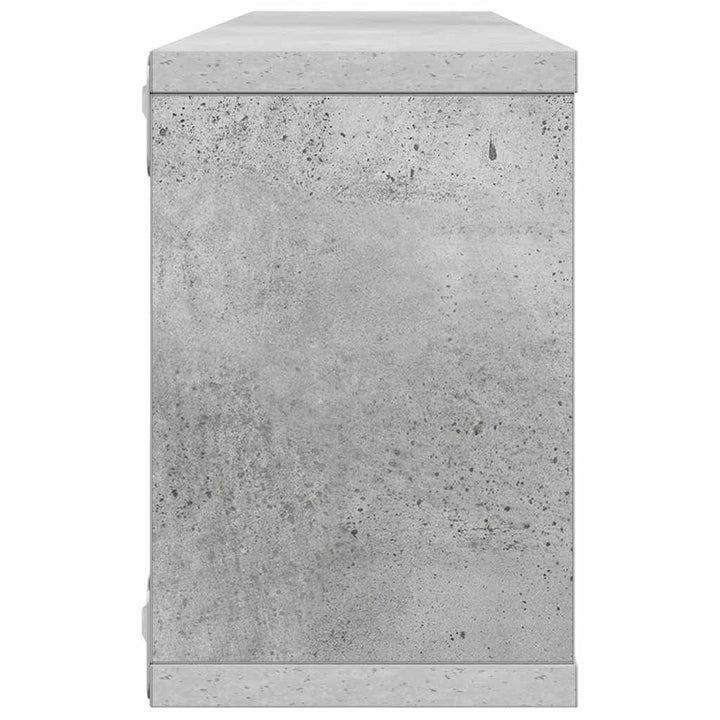 væghylder 6 stk. 60x15x23cm kubeformet konstrueret træ betongrå