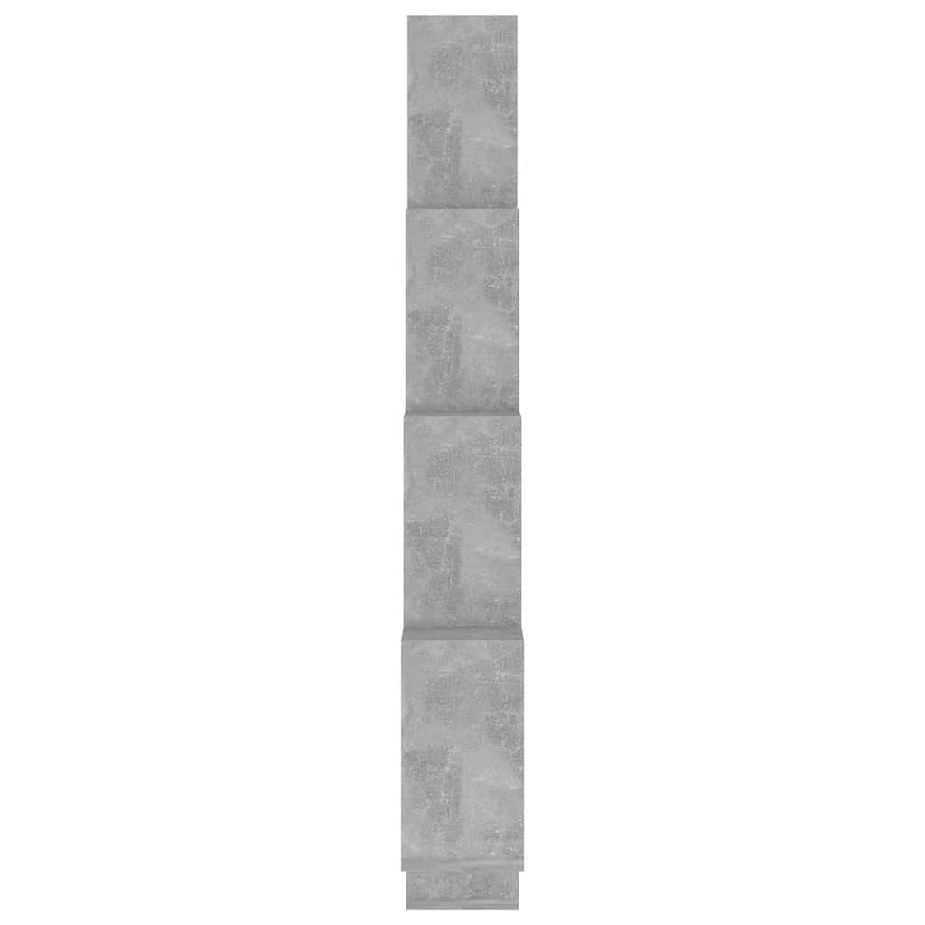 væghylde 90x15x119 cm kubeformet konstrueret træ betongrå