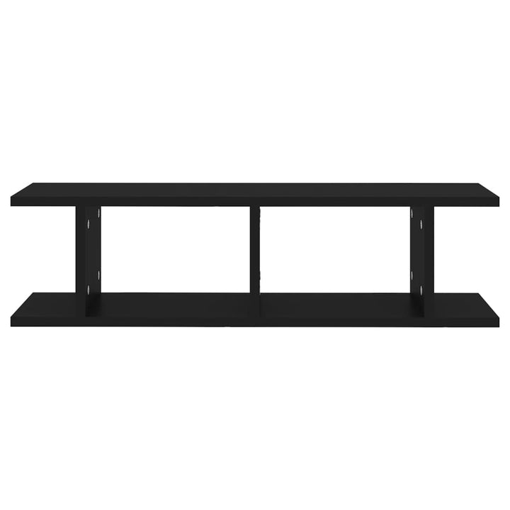 væghængte kubehylder 2 stk. 75x18x20 cm konstrueret træ sort