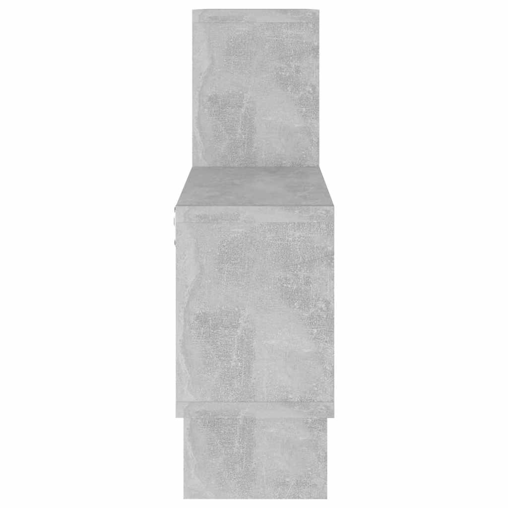 bilformet væghylde 82x15x51 cm konstrueret træ betongrå