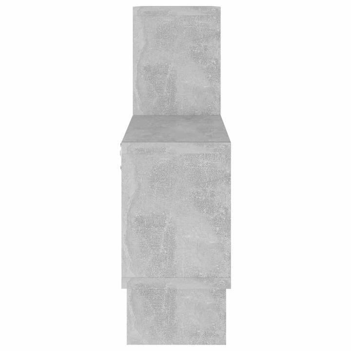 bilformet væghylde 82x15x51 cm konstrueret træ betongrå
