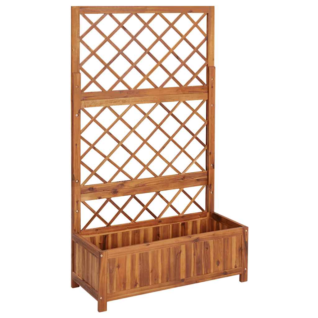 forhøjet plantekasse m. espalier 85x38x150 cm massivt akacietræ