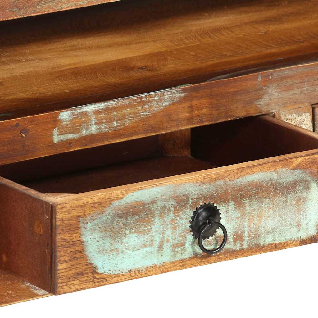 tv-bord 110x30x40 cm massivt genbrugstræ flerfarvet