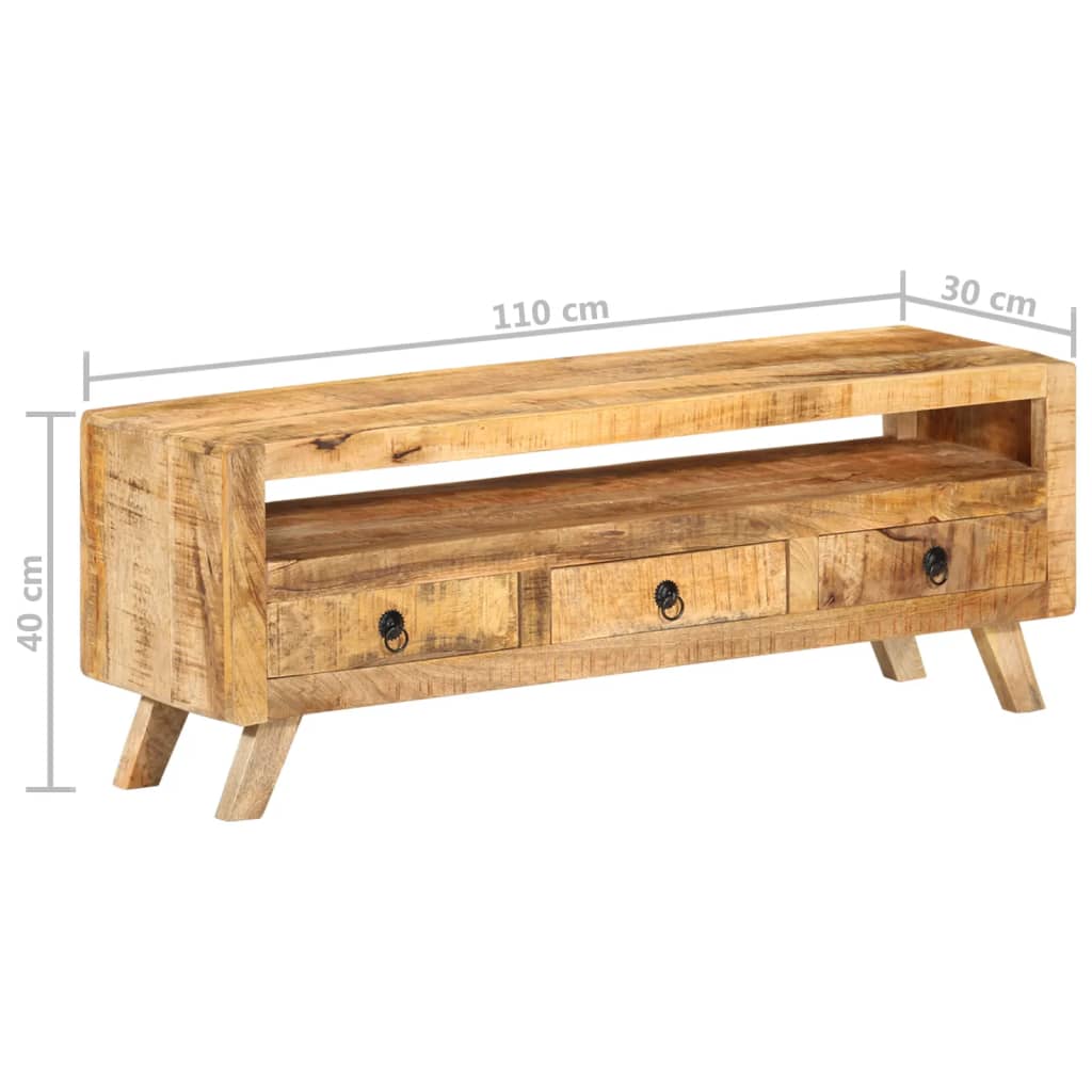 tv-bord 110x30x40 cm massivt mangotræ