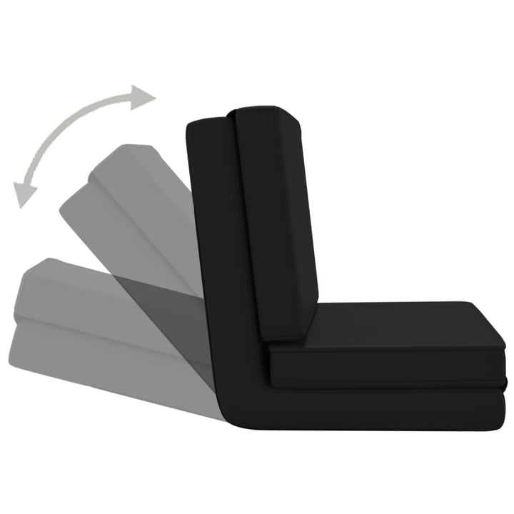 foldbar gulvstol kunstlæder sort