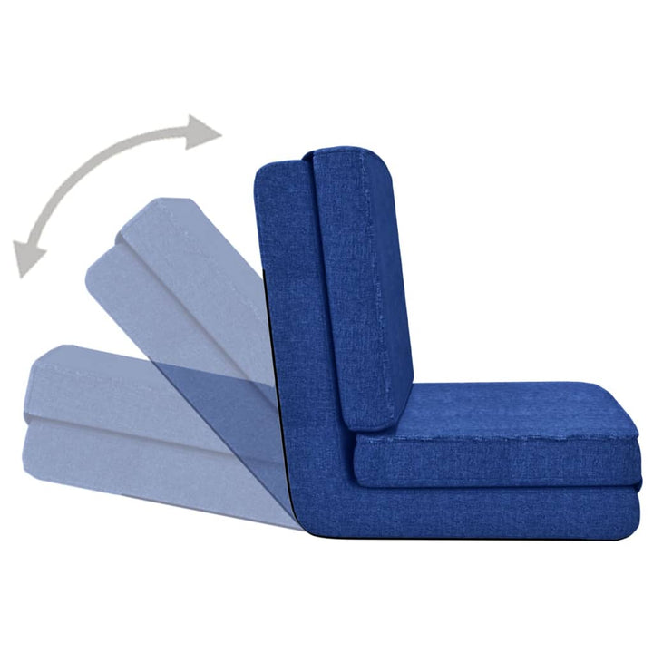 foldbar gulvstol stof blå