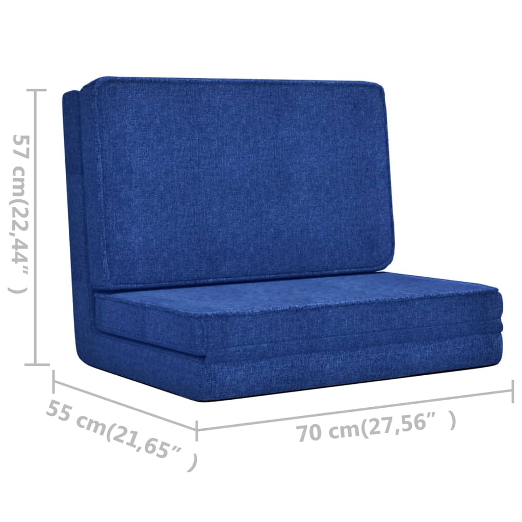 foldbar gulvstol stof blå