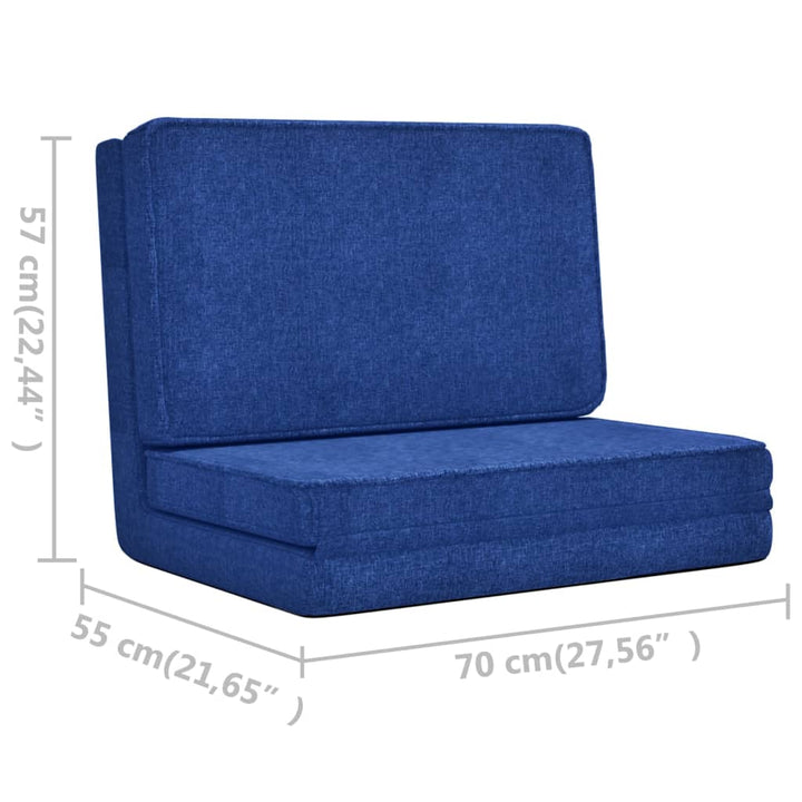 foldbar gulvstol stof blå