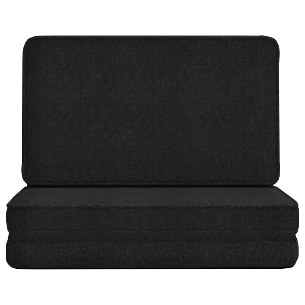 foldbar gulvstol stof sort