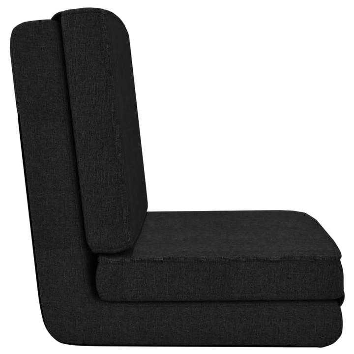 foldbar gulvstol stof sort