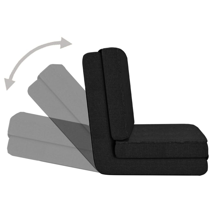 foldbar gulvstol stof sort