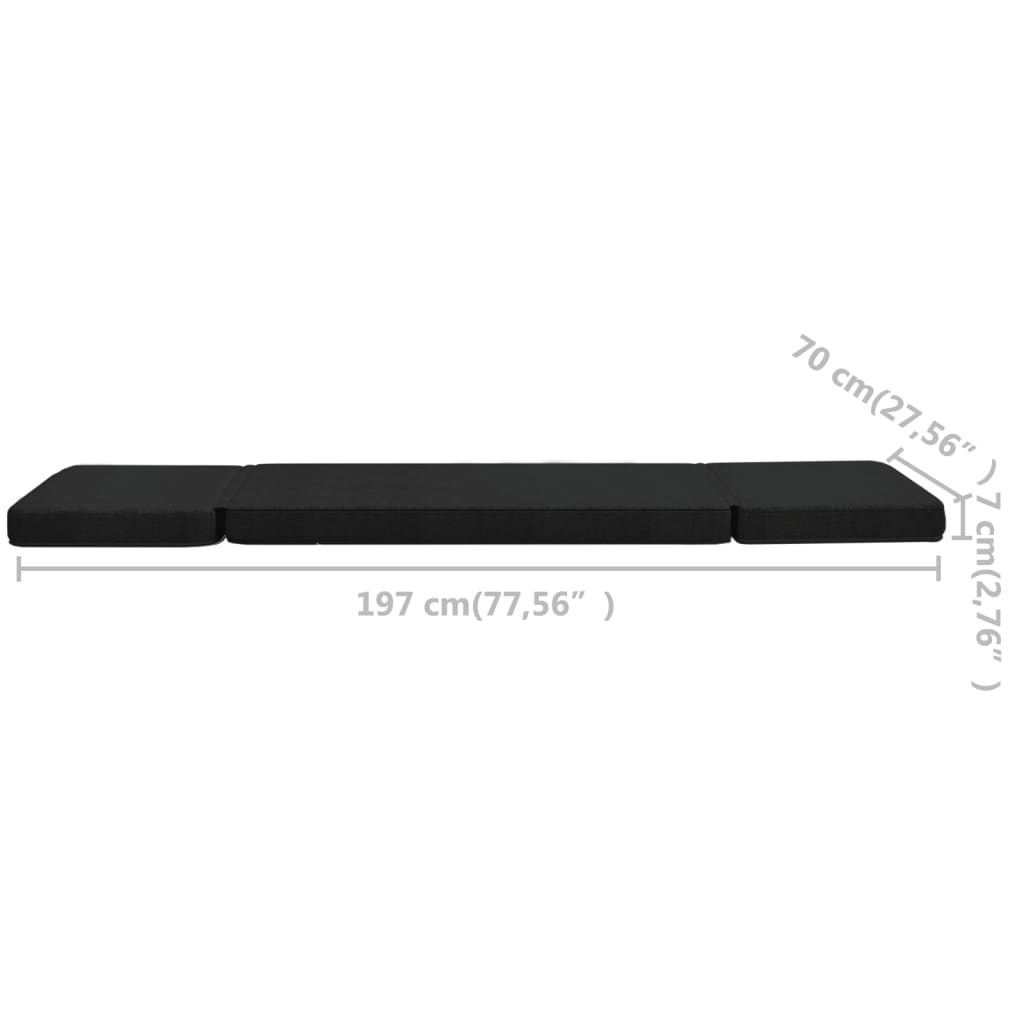 foldbar gulvstol stof sort