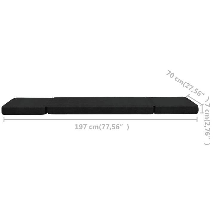 foldbar gulvstol stof sort