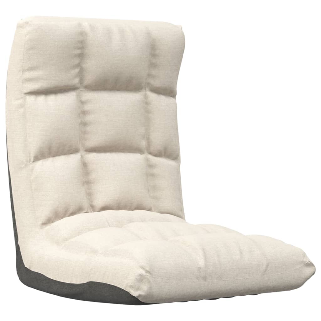 foldbar gulvstol stof cremefarvet