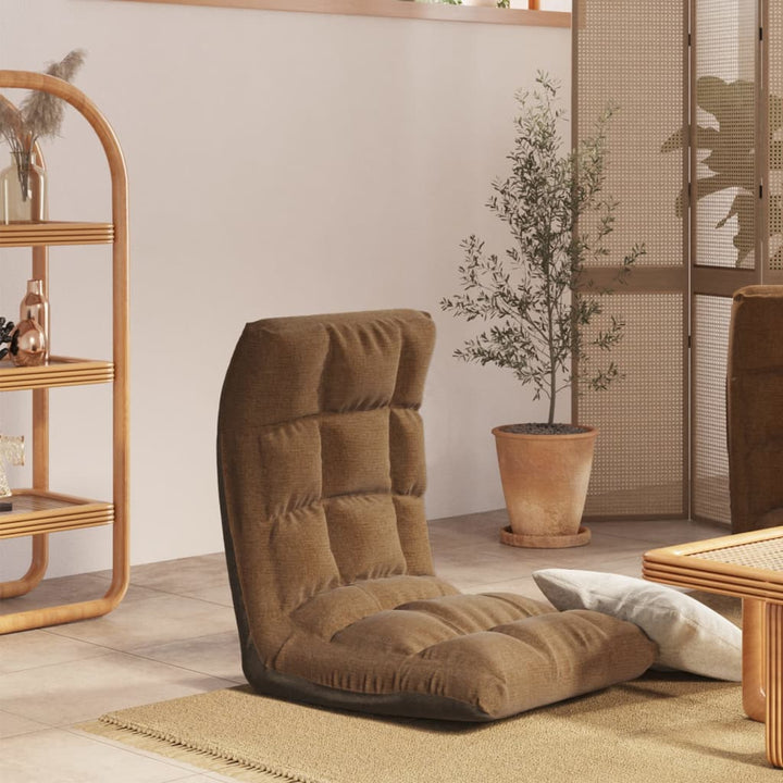 foldbar gulvstol stof brun