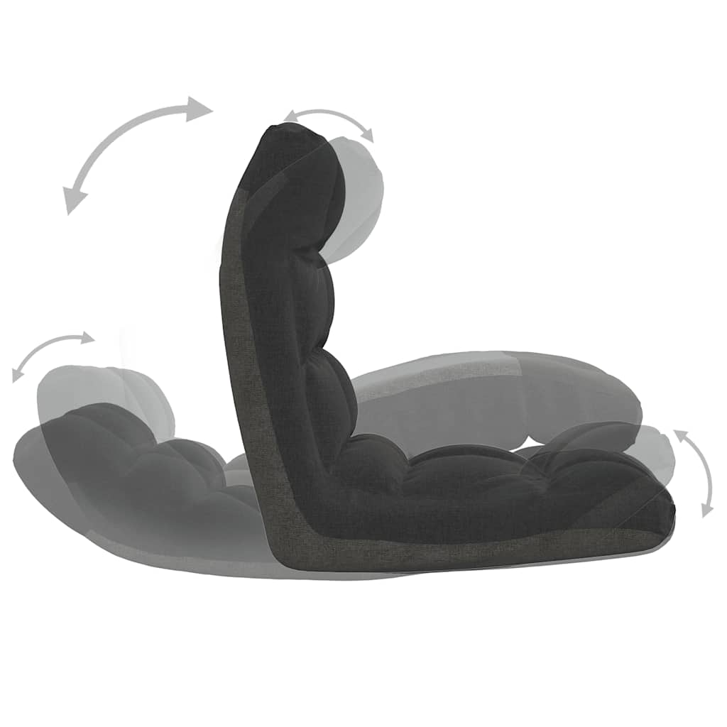 foldbar gulvstol stof sort