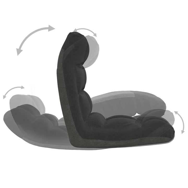 foldbar gulvstol stof sort