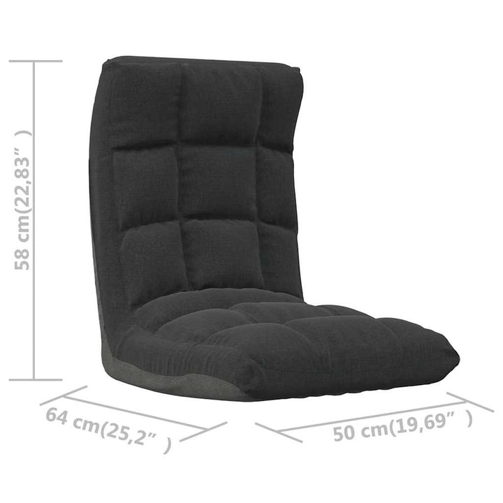 foldbar gulvstol stof sort