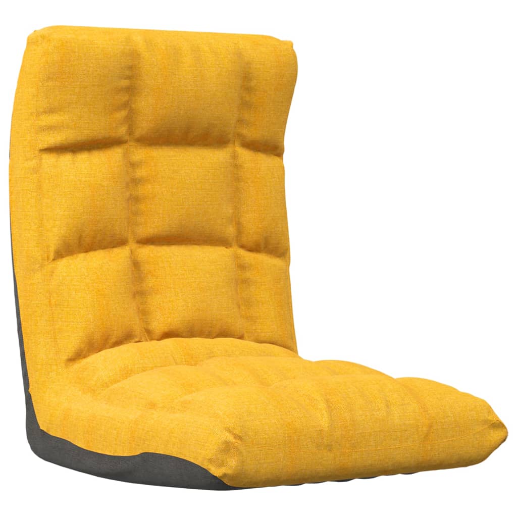 foldbar gulvstol stof sennepsgul