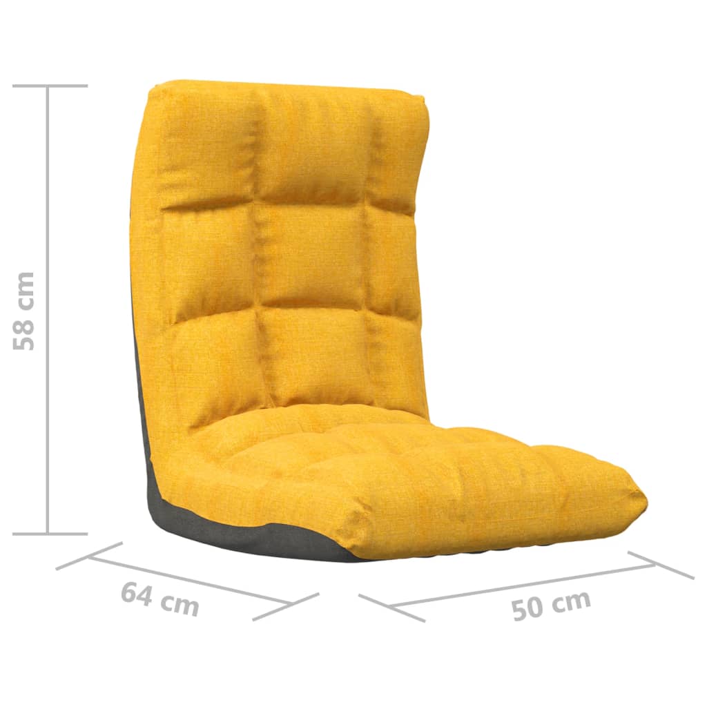 foldbar gulvstol stof sennepsgul