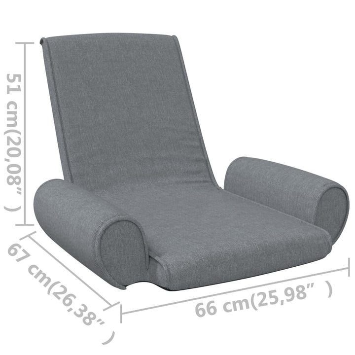 foldbar gulvstol stof lysegrå