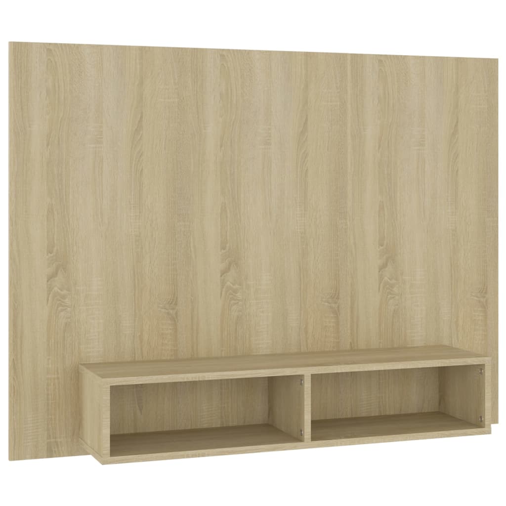 væghængt tv-skab 120x23,5x90 cm konstrueret træ sonoma-eg