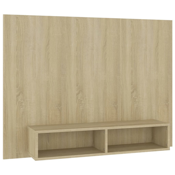 væghængt tv-skab 120x23,5x90 cm konstrueret træ sonoma-eg