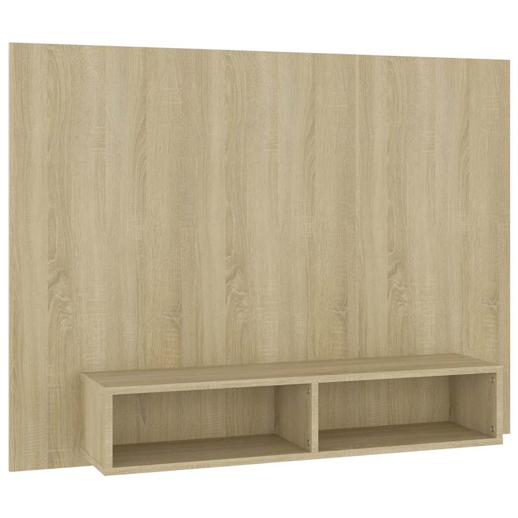 væghængt tv-skab 120x23,5x90 cm konstrueret træ sonoma-eg