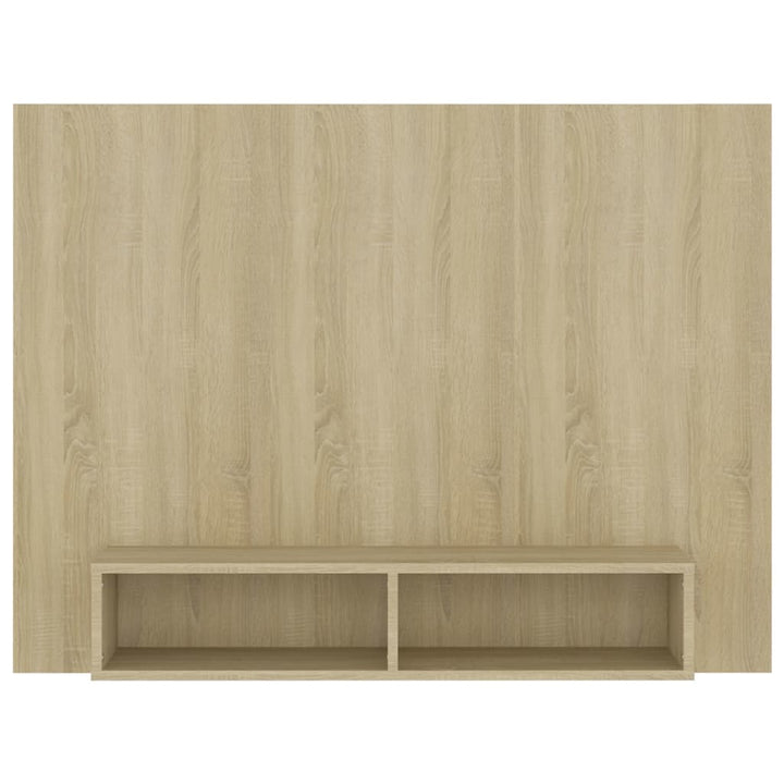 væghængt tv-skab 120x23,5x90 cm konstrueret træ sonoma-eg