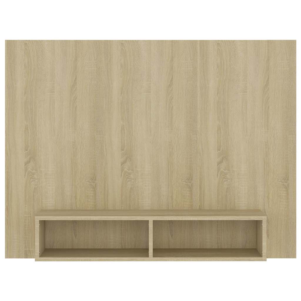 væghængt tv-skab 120x23,5x90 cm konstrueret træ sonoma-eg