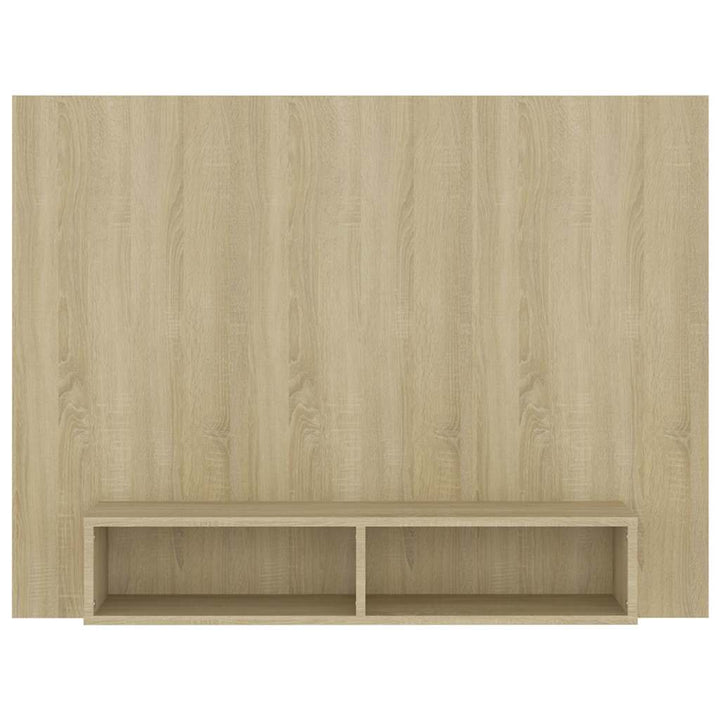 væghængt tv-skab 120x23,5x90 cm konstrueret træ sonoma-eg
