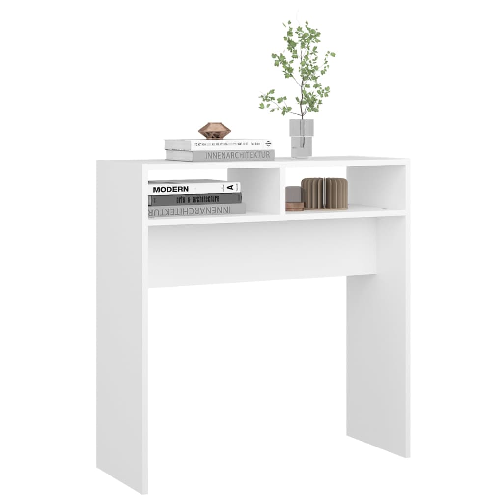 konsolbord 78x30x80 cm konstrueret træ hvid