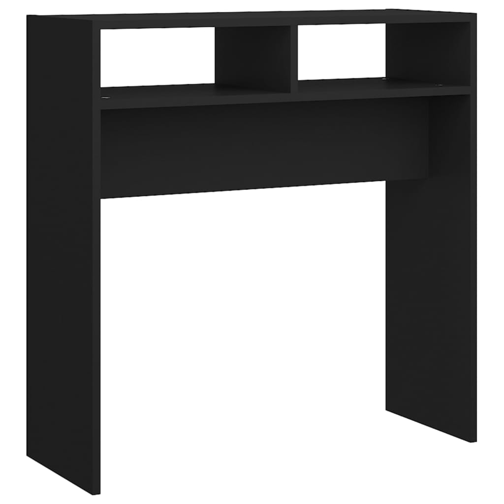konsolbord 78x30x80 cm konstrueret træ sort