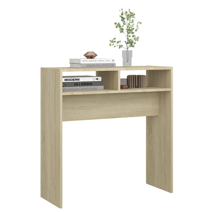 konsolbord 78x30x80 cm konstrueret træ sonoma-eg