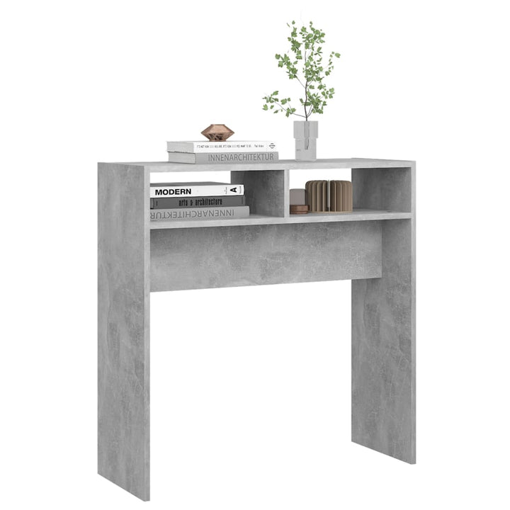 konsolbord 78x30x80 cm konstrueret træ betongrå
