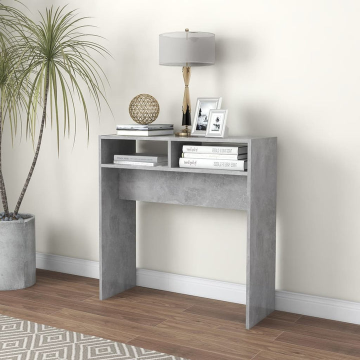 konsolbord 78x30x80 cm konstrueret træ betongrå