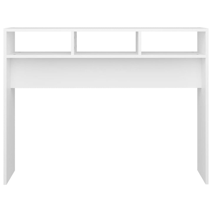 konsolbord 105x30x80 cm konstrueret træ hvid
