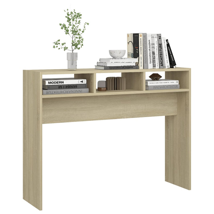konsolbord 105x30x80 cm konstrueret træ sonoma-eg