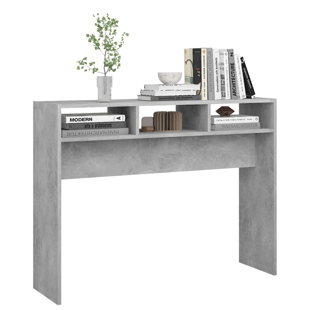 konsolbord 105x30x80 cm konstrueret træ betongrå