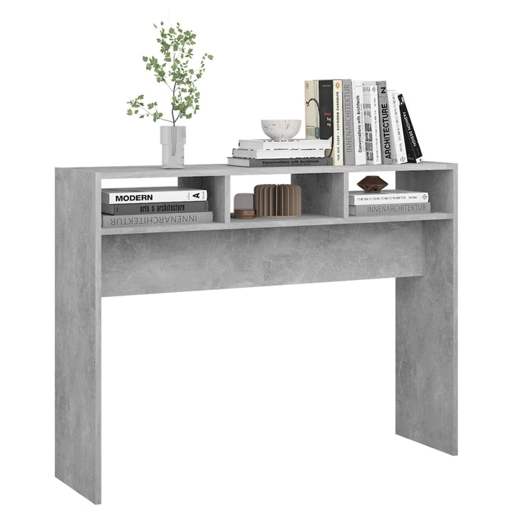 konsolbord 105x30x80 cm konstrueret træ betongrå