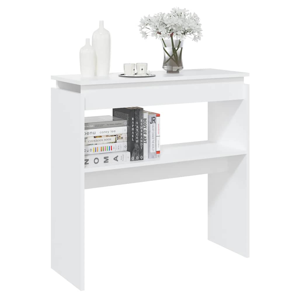 konsolbord 80x30x80 cm konstrueret træ hvid