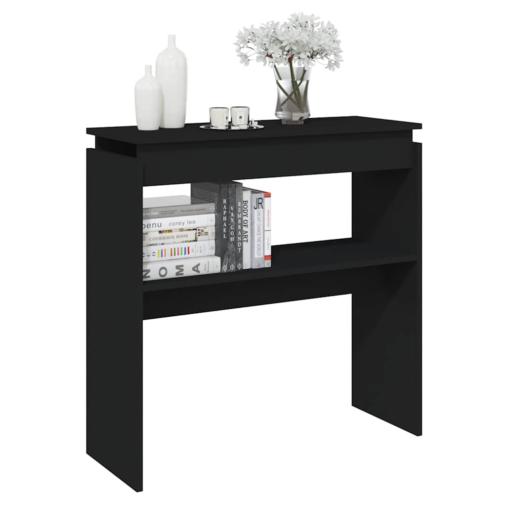 konsolbord 80x30x80 cm konstrueret træ sort
