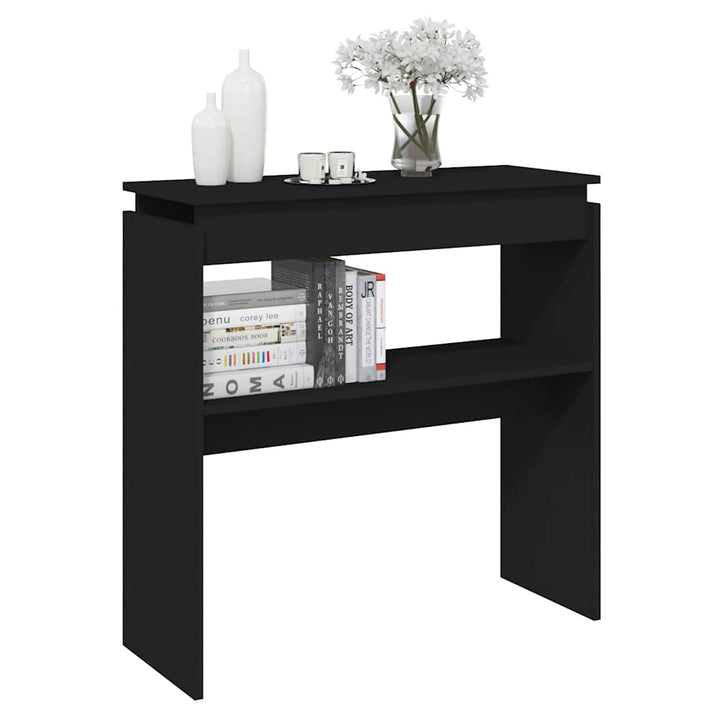 konsolbord 80x30x80 cm konstrueret træ sort