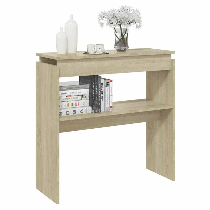 konsolbord 80x30x80 cm konstrueret træ sonoma-eg