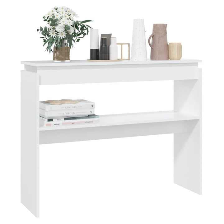 konsolbord 102x30x80 cm konstrueret træ hvid