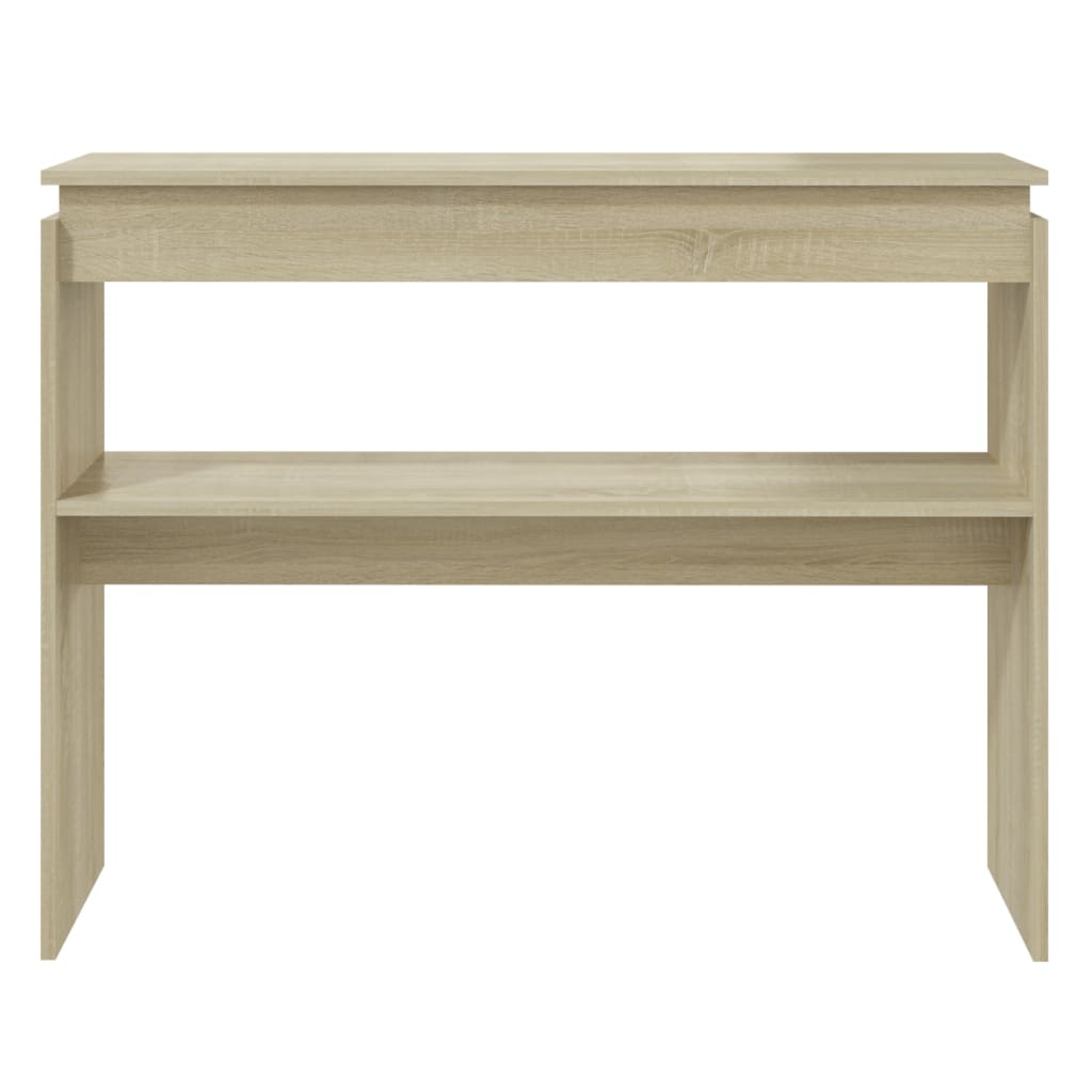 konsolbord 102x30x80 cm konstrueret træ sonoma-eg