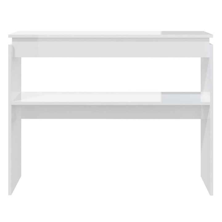 konsolbord 102x30x80 cm konstrueret træ hvid højglans