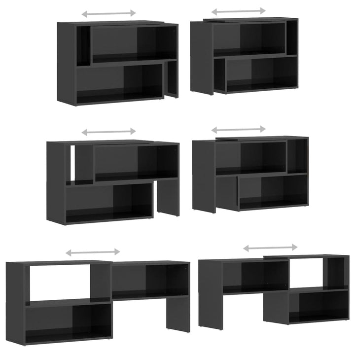 tv-skab 149x30x52 cm konstrueret træ grå højglans