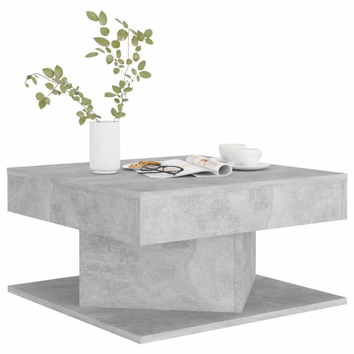 sofabord 57x57x30 cm konstrueret træ betongrå
