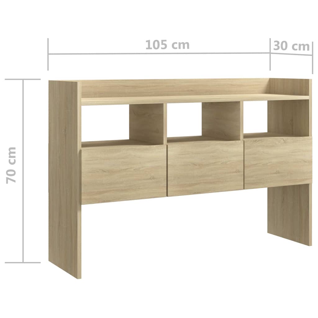 skænk 105x30x70 cm konstrueret træ sonoma-eg